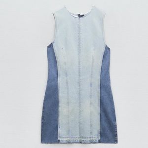NWT Zara Patchwork Denim Dress
